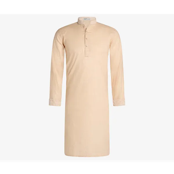 MAHAL Sashiko Beige Jacquard Lace Panjabi