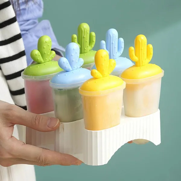 6 Grids Cactus Shape Ice Cream Mold