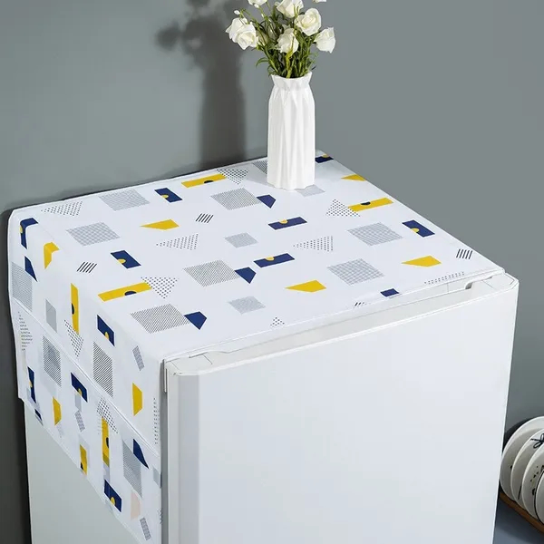 Grey Square Design Fridge Dust Cover