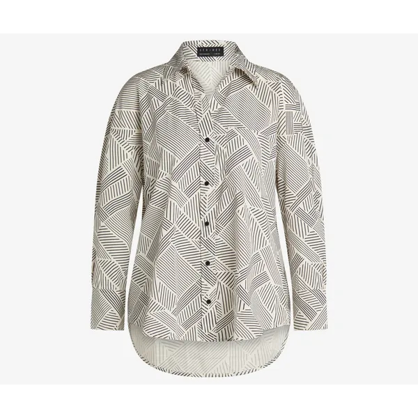 Monochrome Maze Black & White Oversized Shirt