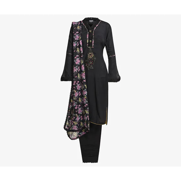 Haiku Flora Onyx Kameez Set (3 Piece)