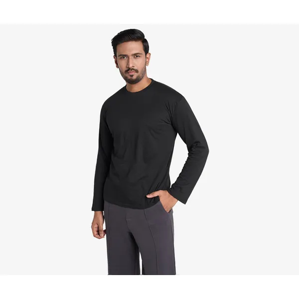 Long Sleeve T-shirt in Black (Unisex)