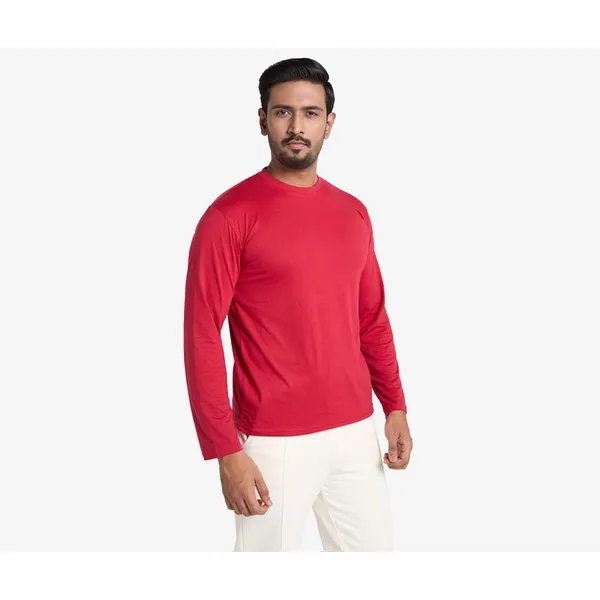 Long Sleeve T-shirt in Deep Red (Unisex)