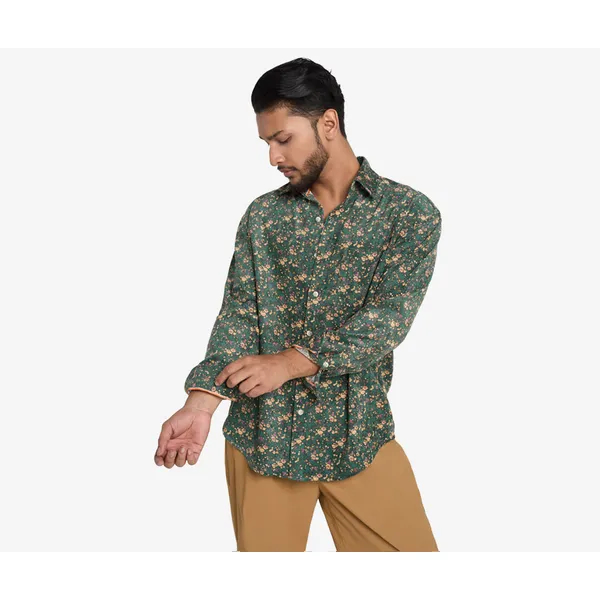 Vintage floral corduroy shirt