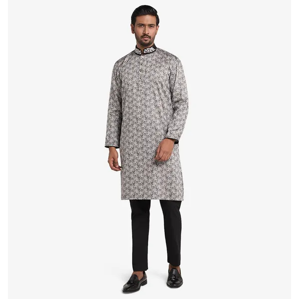 MAHAL Exclusive Zirconium Zardozi Floral Panjabi